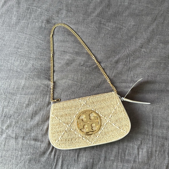 Tory Burch Tan Clutch with Gold Accents - Picture 2 of 6